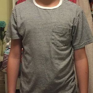 White and gray stripes shirt with pocket